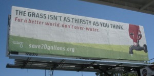 Billboard for the Save 20 Gallons Campaign, off San Carlos, San Jose